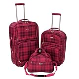New Pink Plaid 3 Piece Upright Luggage Set on Wheels with Duffle Bag by Millennium 51dAZmQp5DL. SL160 New Pink Plaid 3 Piece Upright Luggage Set on Wheels with Duffle Bag by Millennium