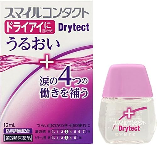 Eye Drops Lion Smile Contact Eye Drops 12ml - Dry Tect (Green Tea Set)