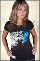 Cardboard Robot Soapmaid Foiled Mermaid Short Sleeve Babydoll Tee Shirt in Faded Black