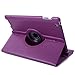 HDE Rotating iPad Case Magnetic Folding Leather Cover Folio Flip Stand for Apple iPad 2 iPad 3 iPad 4 (Purple)