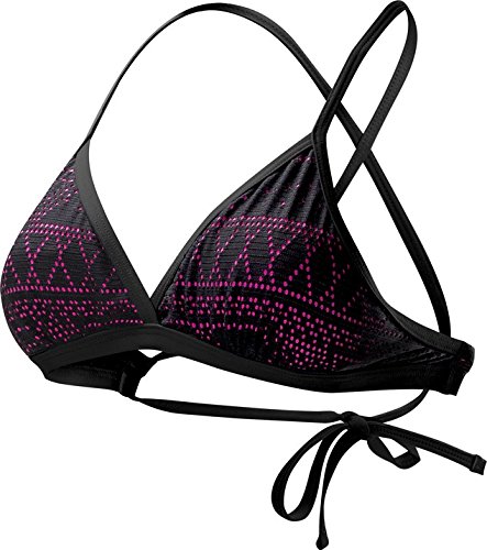 TYR SPORT Topaz Peak Mesh Triangle Bikini, Black Pink 121, Medium