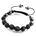 Black Pave Crystal Buddhist Beads Bracelet