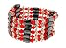 Glass Beads Magnetic Wrap Bracelet/Necklace/Anklet Lariat - Red - 32'' in Length