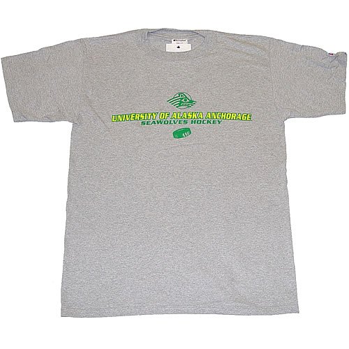 Buy Alaska Anchorage Seawolves with Puck Champion Gray T-Shirt