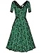 MUXXN Women's 50s Jade Cat V-Neck Cocktail or Wedding Swing Dress