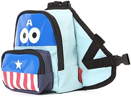 2015 NEW Cute Cozy Cartoon Superheroes Pet Saddlebag Backpack for Small-Medium Dog Puppy (Captain America, Large)