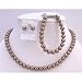 Ns427 Wedding Brown Pearls Complete Set Exclusive Hancfrafted Affordable Jewelry
