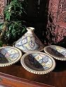Medium patterned cooking tagine with 4 matching bowls