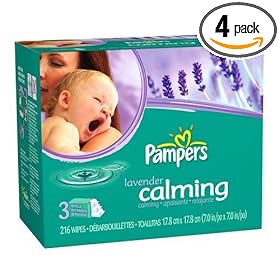 Pampers Baby Wipes Refills, Skin Soothing Moisture, Case Pack, Four - 216 Count Resealable Packages, 864 Total Wipes