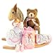 Wooden Rocking Horse Gift Set in Pink for New Baby Girls - Great Shower Gift Idea for Newborns