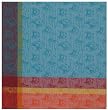 Durable Woven Jacquard 100% Cotton Crabs Aqua Blue Tablecloth 60x60 Inches
