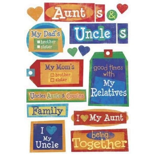 Aunt and Uncle Cardstock Scrapbook Stickers (10604)