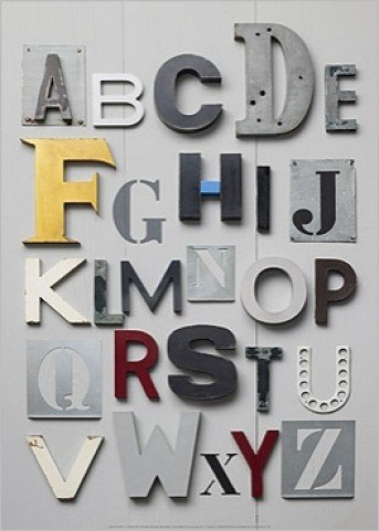 Schule - Alphabet Poster Kunstdruck