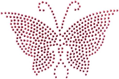 Korea T-shirt Clothing Repair Rhinestone Hot Motif Stickers Mini Butterfly Pink 3 Sheets