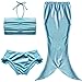 iiniim Kids Girls Bathing Suit 3Pcs Mermaid Tail Swimsuit Bikini Swimwear