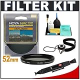 Hoya 52mm Circular PL Polarizer HMC Multi-Coated Lens Filter + Accessory Kit for Canon, Nikon, Sony, Olympus  Pentax Lenses