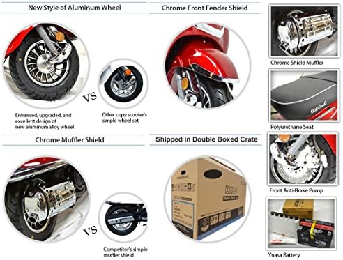 BMS Heritage 2-Tone 150cc 4-Stroke Motorized Gas Powered Scooter 80 MPG 45 MPH- Green