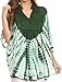 Sakkas Aneko Tie Dye Circle Poncho Blouse Top with Floral Emrbroidery and V Neck