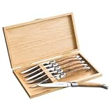 Baladeo Laguiole Olive Tree Handle Kitchen Knife Set – Set of 6
