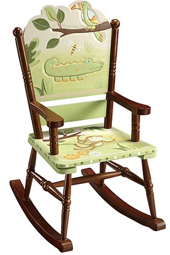 Kid's Hardwood Rocking Chair - Papagayo Animals
