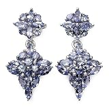 2.50 Carat Genuine Tanzanite Sterling Silver Earrings