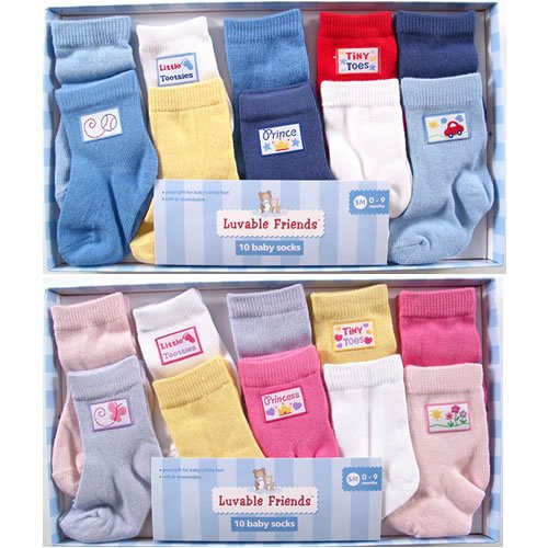 10-Piece Baby Socks Gift Set, Blue