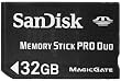 SanDisk 32GB Memory Stick PRO Duo flash memory card (Retail Packaging, SDMSPD-032G-A11)