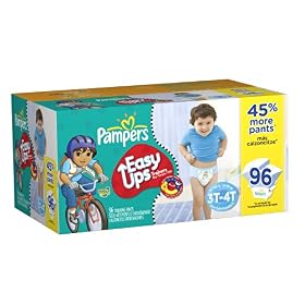 Pampers Easy Ups Trainers for Boys Value Pack, Size 3T/4T, 96 CountPampers Easy Ups Trainers for Boys