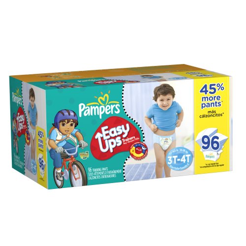 Pampers Easy Ups Trainers for Boys Value Pack, Size 3T/4T, 96 Count