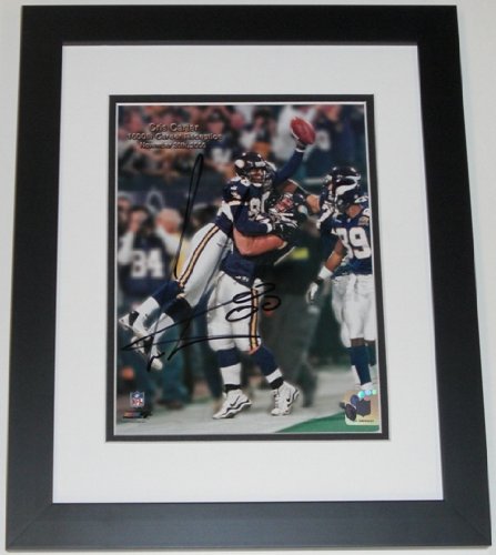 Cris Carter Autographed Minnesota Vikings 8x10 Photo - 1000th Career reception - Custom Framed