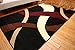 Generations Brand New Contemporary Modern Wavy Circles Area Rug, 2' x 7', Black