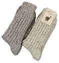 2 Paar Sehr warme Alpaka Wollsocken für Damen und Herren / wie Handgestrickt ! waschmaschienenfest !