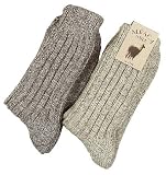 Produkt-Bild: 2 Paar Sehr warme Alpaka Wollsocken f&uuml;r Damen und Herren / wie Handgestrickt ! waschmaschienenfest !