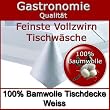 Damast Tischdecke wei� - 130 x 280 cm - bei 95�C waschbar