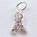 Lavender Violet Awareness Ribbon Swarovski Crystal Charm