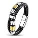 Areke Braided Leather Bracelet Bangle Rope For Men Women,Stainless Steel Magnetic Clasp 7.5-8.5 Inch