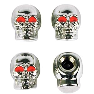 Custom Accessories 16220 Chrome Skull Style Valve Cap