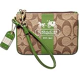 Coach Heritage Stripe Wristlet Bag Grass 40960