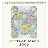Vintage Maps Cavallini 2009 Vintage Prints easel desk calendar 6 by 6.5 inches Cream Laid paper finish
