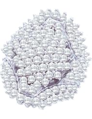 6.00 Carat (ctw) 10k White Gold Round White Diamond Ladies Cluster Right Hand Ring 6 CT