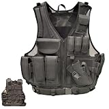 Tactical Crossdraw Military Cross Draw Vest w/Pistol Belt--ACU Camo
