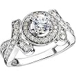 14K White Gold Diamond Engagement Ring Semimount - 0.50 Ct. - CENTER STONE NOT INCLUDED