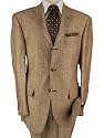 Italian Summer Linen Men Suits Herringbone Stripes Hand Tailored Suit Sporty Casual Apparel Complete with Jacket and Pants Taupe Brown