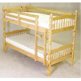 Milano Bunk Bed Single Pine Frame Only: Splits into 2 Beds