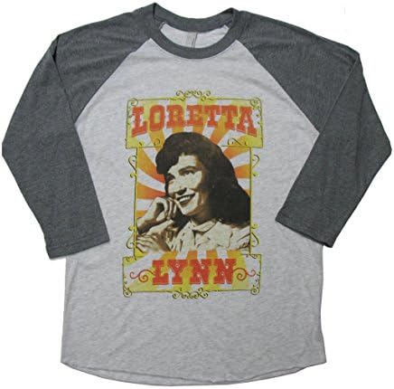 Loretta Lynn Unisex Vintage 3/4 Sleeve Gray (Large)