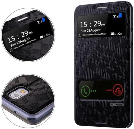 Lowpricenice(TM) Classic Baseus Flip Leather Case View Cover for Samsung Galaxy Note 3 Neo N7505 (Black)