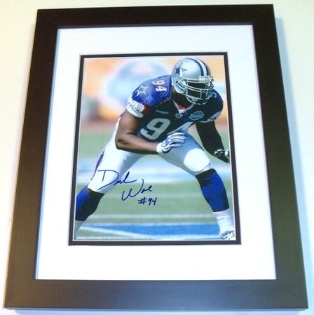 DeMarcus Ware Autographed/Hand Signed Dallas Cowboys 8x10 Photo BLACK CUSTOM FRAMED