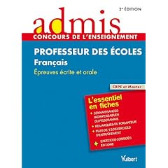 Concours professeurs des �coles fran�ais �preuves ecrites