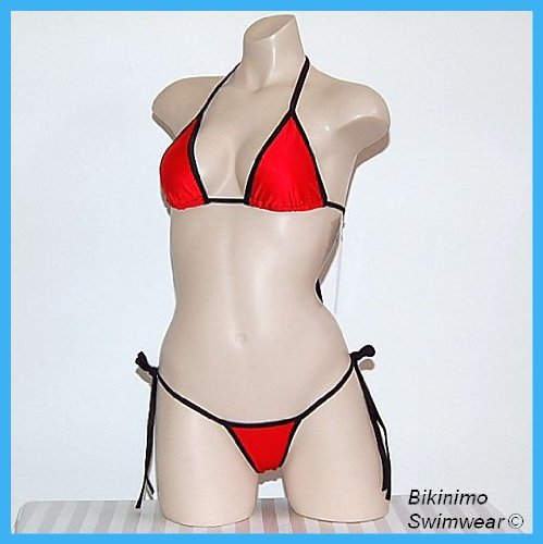 BIKINIMO SEXY THONG BIKINI (Hot Corvette Red) A/B Cup