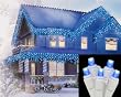 Set of 70 Blue LED Wide Angle Icicle Christmas Lights - White Wire